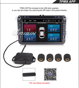 Eu Erisin Es341 Usb 4 Externe <span class=keywords><strong>Sensor</strong></span> Tpms Bandenspanningsmonitor Voor Autoradio Android 5.1/6.0/7.0/8.0/9.0/10.0 1 Jaar Garantie - Product Image 2