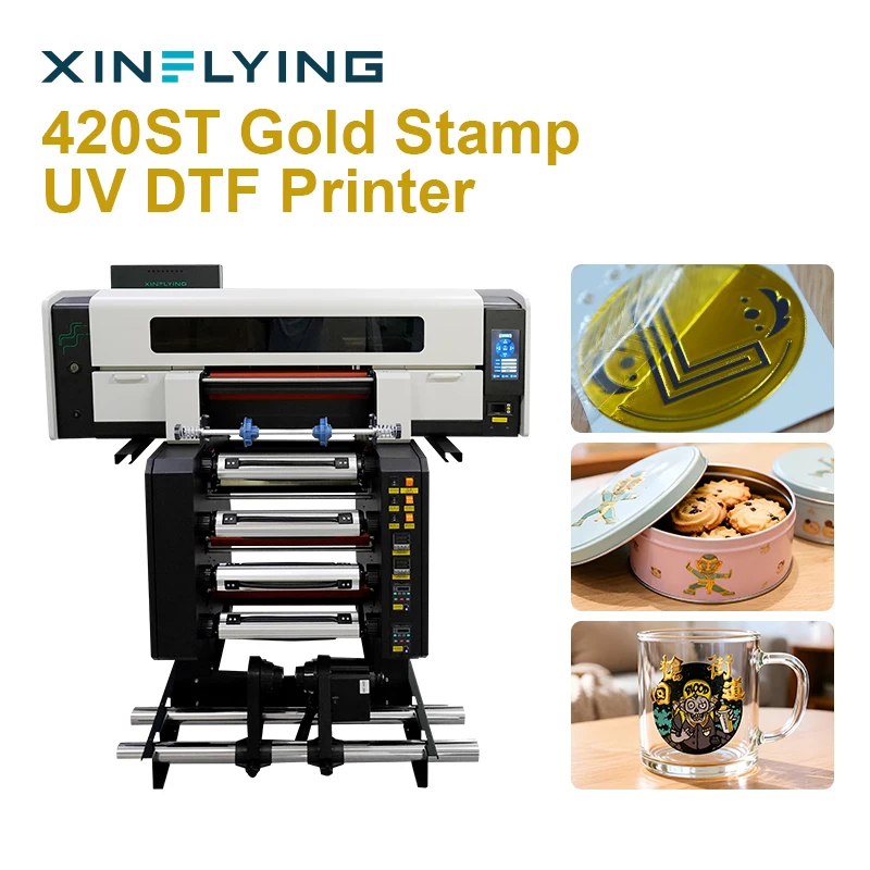 A2 Uv Dtf Sticker Printer Machine All-in-one Hot Stamping Machine I3200 I1600 Heads UV Sticker Printer In Guangzhou