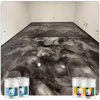 Resin Epoksi Cair Ramah Lingkungan Transparansi Tinggi Harga Terjangkau Cat Lantai Konstruksi 3D Metalik DIY untuk Permukaan Beton