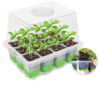 Kits de semis en silicone réutilisables à 12 cellules pour légumes, avec couvercle, pour la germination et la culture des plantes, vente en gros