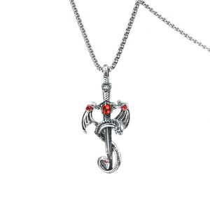 Fantasy Dragon Shaped <b>Sword</b> <b>Necklace</b> Multi-color Series Three-dimensional Dragon Winding <b>Sword</b> Inlaid with Gemstones Decoration - Product Image 5