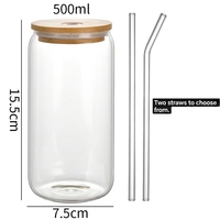 Offre Spéciale – Gobelets en Verre 16oz-20oz avec Couvercles en Bambou et Pailles, Compatibles Micro-ondes et Lave-vaisselle, Couleurs et Logo Personnalisables – Ensemble Café Glacé