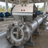 Vanne papillon pneumatique compacte JIAHE JH-PWBV à conception wafer, garantie 1 an pour le contrôle de l'eau industrielle, de l'irrigation et du CVC