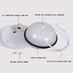 Lampe murale extérieure LED en alliage d'aluminium, étanche, avec abat-jour en verre givré, montage à vis E27, montage en surface, lumière de jardin à intensité variable - Product Image 2