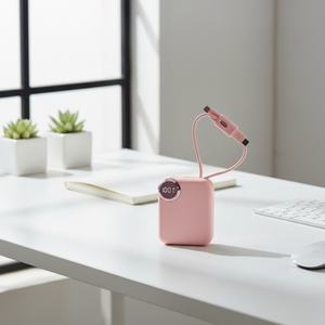 Chargeur portable PD 22,5 W, petite batterie externe à charge rapide, capacité de 10 000 mAh, câble intégré avec écran numérique - Product Image 6