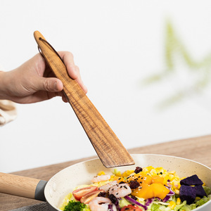 Spatola in Legno di Teak per <span class=keywords><strong>Cucina</strong></span>, Piccola, per Girare, Servire, Raschiare e Cucinare, con Manico Piatto - Product Image 4