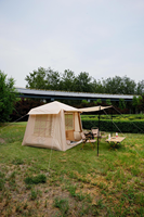 Tente de camping portable imperméable à double couche TOURUS pour toutes les saisons avec auvent de 8,1 mètres carrés et une chambre et un salon