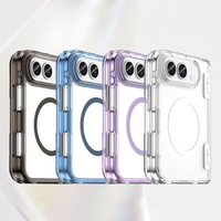 Coque de téléphone transparente en TPU PC avec protection magnétique puissante, anti-chute, compatible chargeur sans fil, pliable, pour iPhone Duo