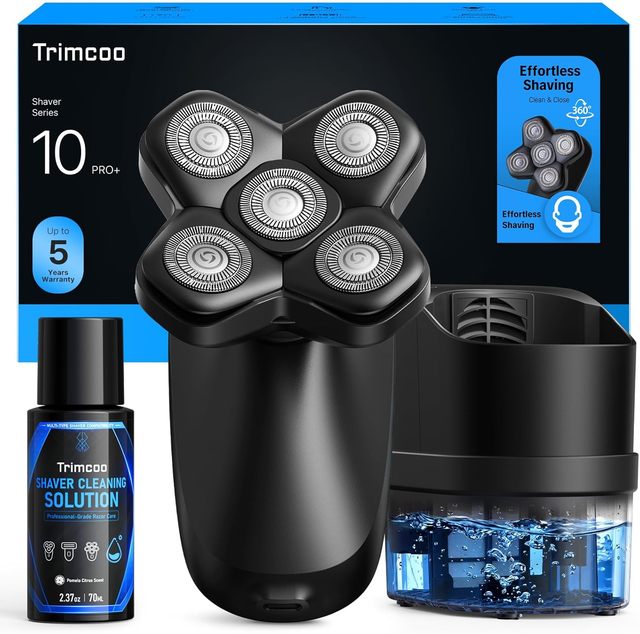 C2 Electric Head Shaver for Bald Men Kit, Electric Razor with Smart Cleaning &Charging Station