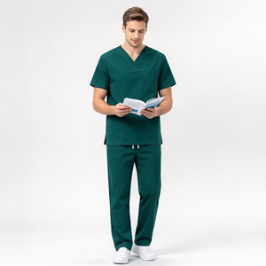 Tenues d'hôpital et uniformes médicaux unisexes en coton pur extensible, col en V, haute qualité, avec logo personnalisé pour médecins et infirmières - Product Image 5