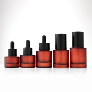 Ensemble de flacons cosmétiques en verre ambré, flacon à lotion avec pompe, pot à crème pour le visage en verre, flacon compte-gouttes en verre de luxe 50 ml, flacon compte-gouttes en verre 30 ml - Product Image 2