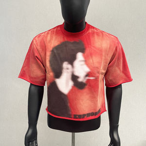 เสื้อยืดพิมพ์ลายสกรีน DTG โอเวอร์ไซส์ผ้าคอตตอนเสื้อยืดครอปโบซี่100% วินเทจผ้าคอตตอน - Product Image 1