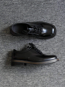 Men Formal Oxford <b>Shoes</b> <b>Black</b> Lacquered Lace Up Round Toe Dress Footwear for Office <b>Wedding</b> Party - Product Image 4