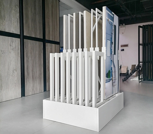 Tùy chỉnh thân thiện với môi kim loại <span class=keywords><strong>Rack</strong></span> hiển thị cho gốm đẩy kéo gạch phong cách hiện đại cho bền dễ dàng lắp ráp showroom hiển thị sàn - Product Image 2