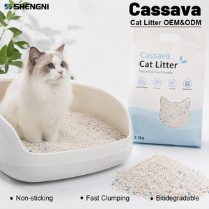 Litière pour <span class=keywords><strong>chat</strong></span> en vrac de cassave, sable de tapioca naturel, 99% sans poussière, jetable aux toilettes, prix direct usine, OEM Chine, <span class=keywords><strong>leader</strong></span> du marché - Product Image 1