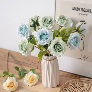 CallaFloral Rose Artificielle Bonsaï Bleu Clair Branche Unique Décoration de Mariage Sans Entretien - Product Image 1