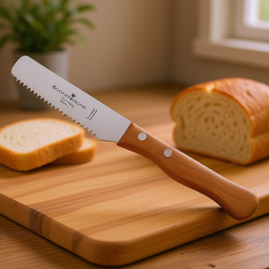 Cuchillo para desayuno Schwertkrone de 12 cm con hoja dentada y mango de madera, hecho en Alemania - Product Image 3