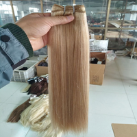 Harga Grosir 14A Kualitas Terbaik Kutikula Rapi 8/60 #   Rambut Asli Manusia Rusia Double Drawn Weave Bundles Hair Weft