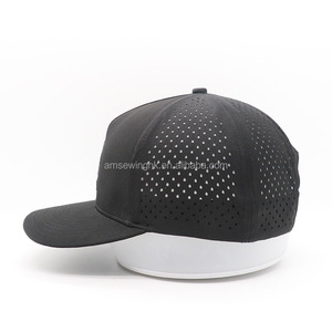 Custom 5-Panel Rubber Ptach 100% Polyester Embroidery Logo Baseball Cap Sporty Design - Product Image 3