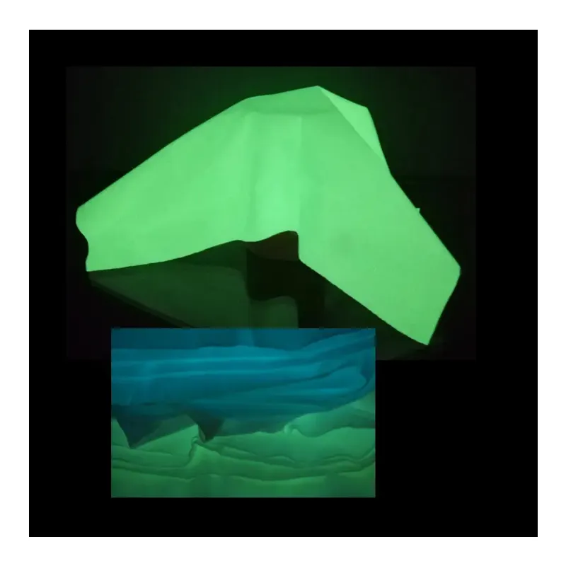 High Glow in the Dark Farbstoff bunte Baumwolle Spandex Stoff für die Herstellung von Hochzeits kleid Tanz kostüm T-Shirt Tasche Teppich Produkte