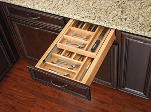 Organizador de Cajones de Cocina Contemporáneo de Madera para Utensilios, Cucharas y Cubiertos con Fácil Instalación - Product Image 3