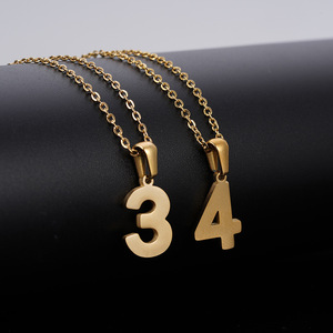 สร้อยคอเลขเทวดา 0 1 2 3 4 5 <span class=keywords><strong>6</strong></span> 7 8 9 ทำจากสแตนเลสสตีล 18K สำหรับผู้หญิงผู้ชาย สร้อยคอทองคำนำโชค ของขวัญเครื่องประดับ - Product Image 5