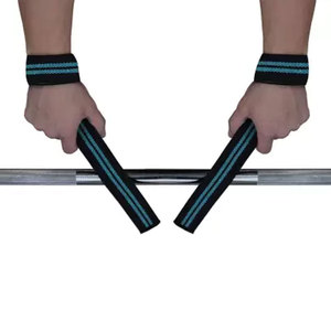 Customizable Wholesale Gym Training Wrist Straps Unisex <b>Neoprene</b> Leather Weightlifting Padded Figure Lifting Strap Non-Slip ONYX - Product Image 2