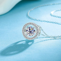 Vente chaude Danse Diamant Pendentif Mode Fine Jewelry 925 Sterling Silver 2CT VVS GRA Moissanite Sautoirs Colliers pour Femmes