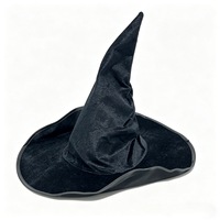 Chapeau de sorcière gothique en velours pour femme, casquette pointue de magicien pour Halloween, cosplay et fête costumée