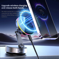 Support de chargeur de voiture sans fil flexible avec port Type-C - 15W, compatible iPhone et Android, bobine agrandie, contrôle intelligent de la température