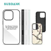 Coque pour iPhone 16 en plastique TPU 2D écologique Subbank avec motif DIY et impression personnalisée