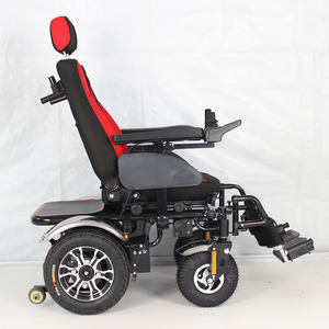Silla de ruedas eléctrica de lujo con respaldo alto motorizada para exteriores y playa para ancianos con respaldo reclinable - Product Image 4