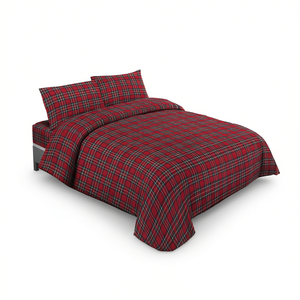 Juego de Funda de Edredón 100% Algodón, Diseño Kilt, Cama Individual Alemana 135x200cm - Product Image 3