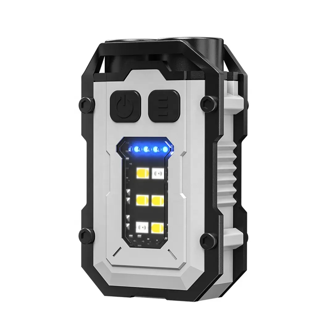 LED Taschen-Schlüsselanhänger Taschenlampe Multi-Funktion Mini-Blitz für Camping Warnung Notfall-Taschenlampe