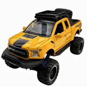 diecast model car 1:32 Ford Raptor F150 alloy car model with sound and light pullback decorate ornament Modelo del coche