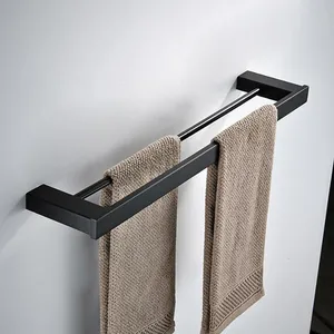 stainless steel 304 material black color double towel bar