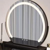Coiffeuse moderne en bois de chêne avec miroir LED réglable, tiroirs et tabouret – Durable et écologique pour chambre à coucher