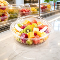 Bol à salade personnalisé en plastique PET 20oz avec couvercle dôme, contenant alimentaire transparent jetable empilable, qualité alimentaire, vente en gros