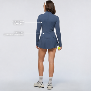 Chaqueta Charlo Steel Blue Sculptor con cintura en V, dobladillo ajustado, elástica y de compresión, para gimnasio, entrenamiento y fitness, venta al por mayor, OEM, GCC - Product Image 2