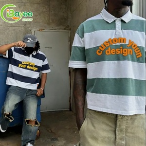 T-shirt Personalizzata con Strass 100% Cotone Pesante Streetwear da <span class=keywords><strong>Uomo</strong></span> <span class=keywords><strong>a</strong></span> <span class=keywords><strong>Righe</strong></span> Vestibilità Ampia <span class=keywords><strong>Polo</strong></span> con Bottoni per <span class=keywords><strong>Uomo</strong></span> - Product Image 2