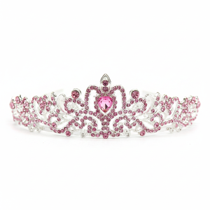 5.2 in lega \ "X 6 \" corona rosa con strass 144 pz/CS corona regina accessori per capelli gioielli diademi - Product Image 2