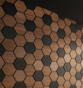 Azulejos de Pared de Madera Geométricos 3D (Hexagonales / Cuadrados) - Product Image 5