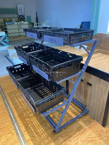 ชั้นวางของไม้และผักในซูเปอร์มาร์เก็ตชั้นวางโชว์ถังผลไม้การเก็บผักและผลไม้ดีไซน์ตามสั่งพร้อมระบบสเปรย์ - Product Image 3