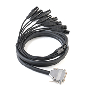 Adaptador DB25 macho a 8xXLR hembra Cable de serpiente de audio equilibrado de 8 canales con cubierta PET