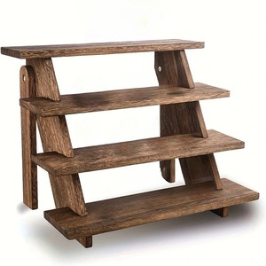 Wooden Multi Tiered <b>Shelving</b> Unit Paulownia Wood Display Rack Desktop <b>Storage</b> Stand For Flower Paper <b>Box</b> Bag - Product Image 1