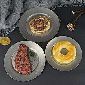 Assiettes de table en acier inoxydable haut de gamme luxueuses, design classique, vaisselle de <span class=keywords><strong>cuisine</strong></span>, ensembles de plantes pour restaurant, dîner de fête - Product Image 3