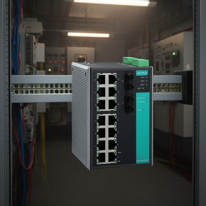 Commutateur Ethernet industriel géré par l'entreprise Moxa EDS-516A-MM-ST, 16 ports, montage sur rail DIN, 24V IEEE 802.3 - Product Image 3