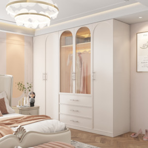 <span class=keywords><strong>Armario</strong></span> de Madera Maciza para Dormitorio, Estilo Francés Moderno y Lujoso, Color Crema, Hecho a Medida, Multifuncional y Ecológico - Product Image 3