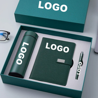 Coffret Cadeau d'Affaires Moderne Vert : Mug Isotherme et Carnet Personnalisable avec Logo d'Entreprise, Journal d'Affaires et Stylo – Ensemble Cadeau