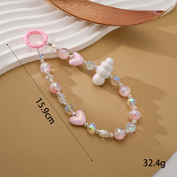 Chaîne de poignet portable en perles de cristal de luxe avec clip pour étui de téléphone portable, décoration scintillante, convient à tous les modèles